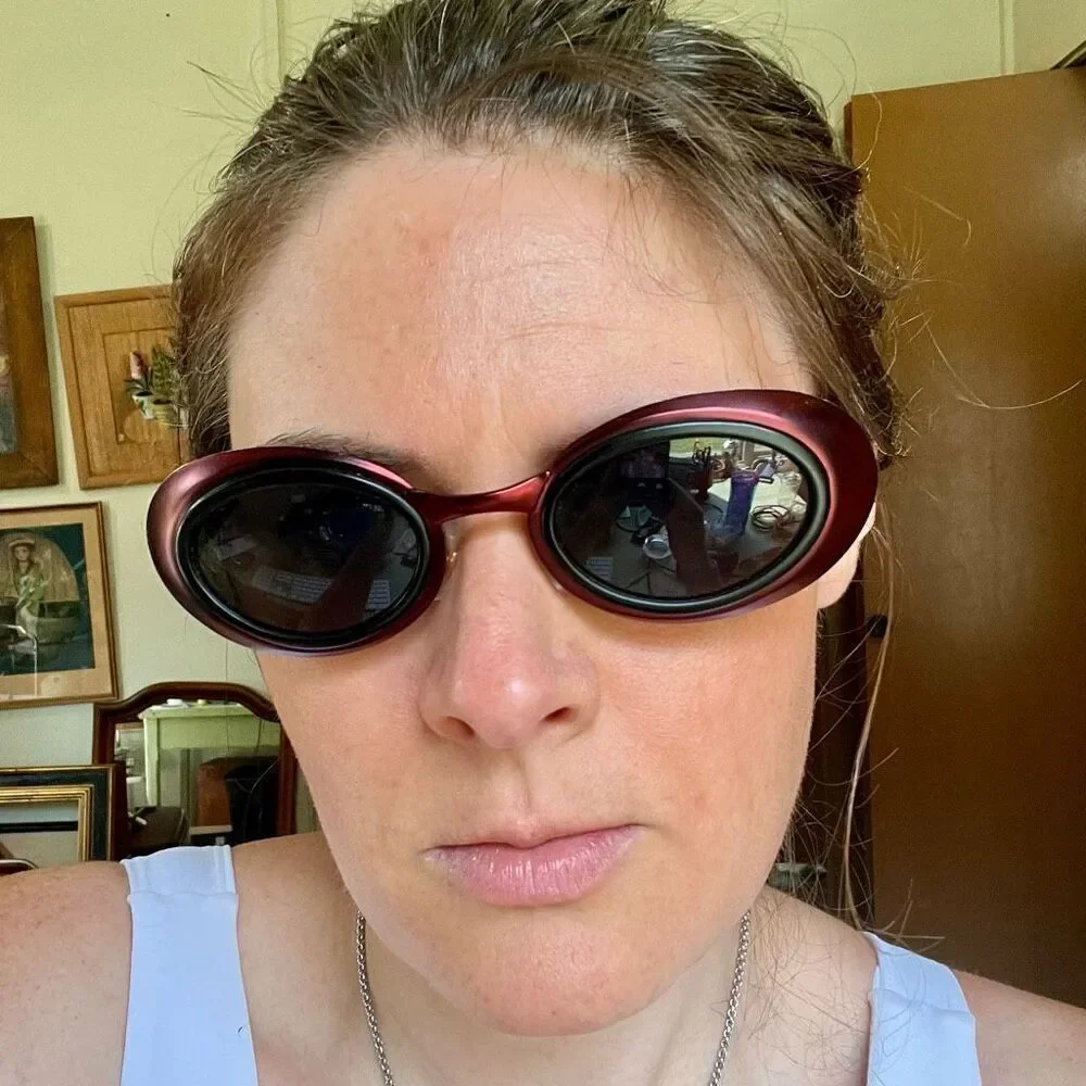 Jantzen Funky Y2K Vintage Sunglasses Red Metallic and Black